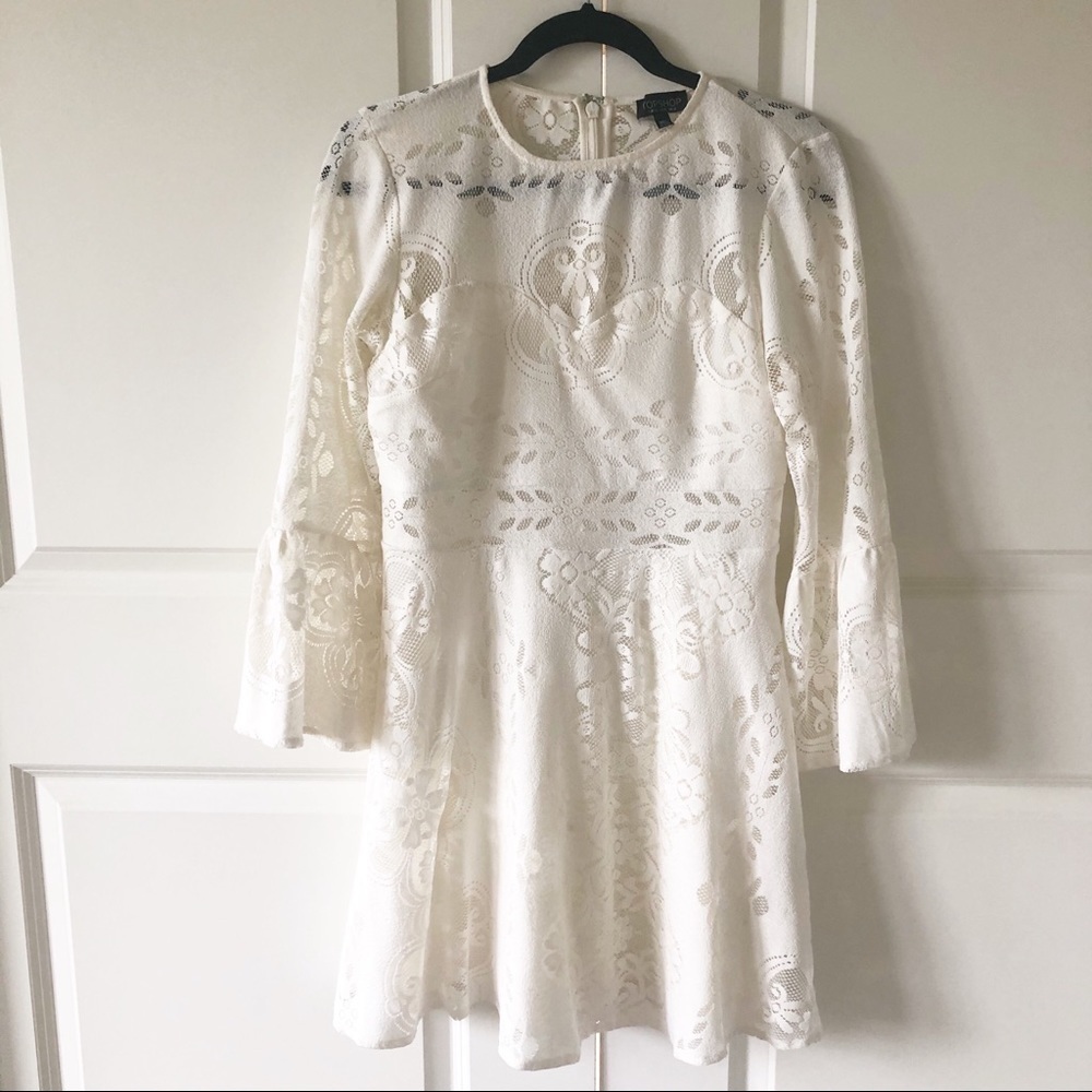 Topshop Boho Lace Flutter Sleeve Dress - Picture 12 of 12